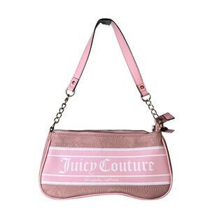 Juicy Couture Shoulder Bag Womens Embossed Heart Leather Purse Y2K Retro